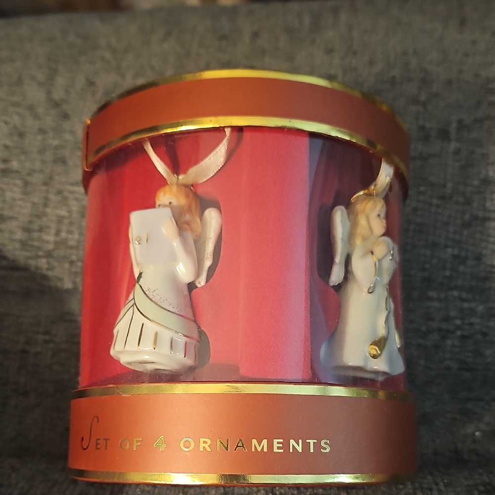 Lenox Angel Ornament Set - White and Gold